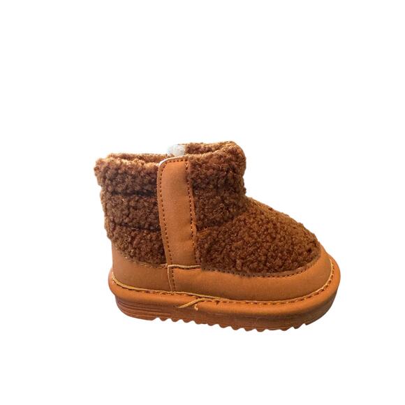 Baby & Toddler Winter Boots Fuzzy Size 5 Brown - Picture 2 of 3